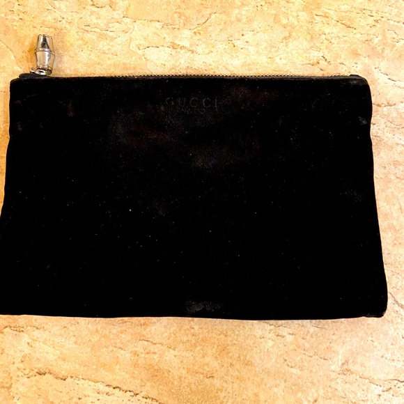 Gucci black Velvet Pouch Bamboo silver hardware - Picture 1 of 16